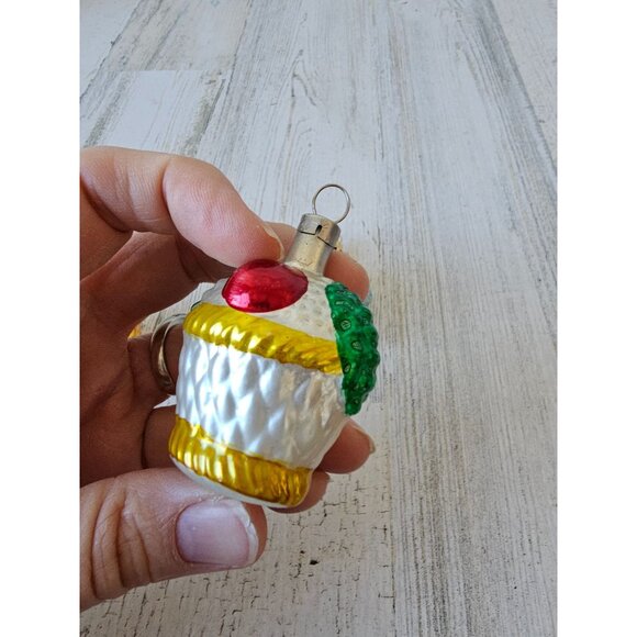 Vintage glass mercury basket fruit flour ornament West Germany set - Picture 9 of 14